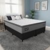 Colchão Queen Texas 29 cm D28 Molas Ensacadas + Base Simples Corino Preto – GAZIN COLCHÕES + ALTO NÍVEL