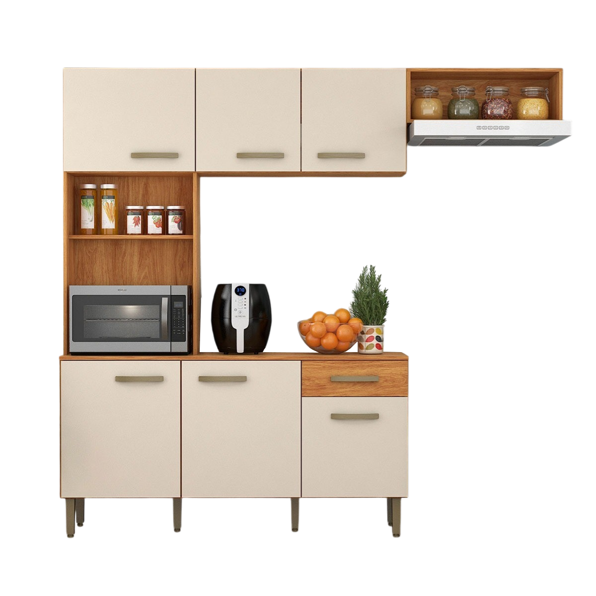 Cozinha Nina CN10 2,20 m Cinamomo/Off White - FELLICCI - Imagem 7