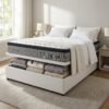 Colchão Casal Qatar 26 cm D28 Molas Ensacadas + Base Baú Corino Branco – DESIGN + ALTO NÍVEL