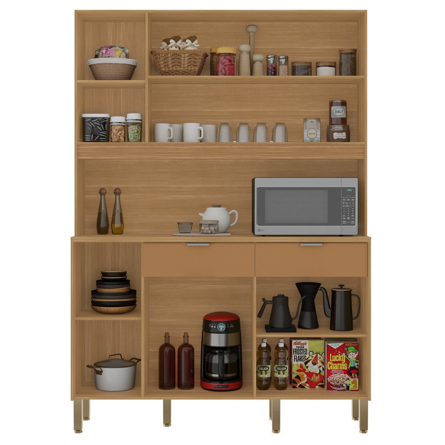 Kit Cozinha Flora 1,447 m Freijó/Caramelo - KIT'S PARANÁ - Imagem 2