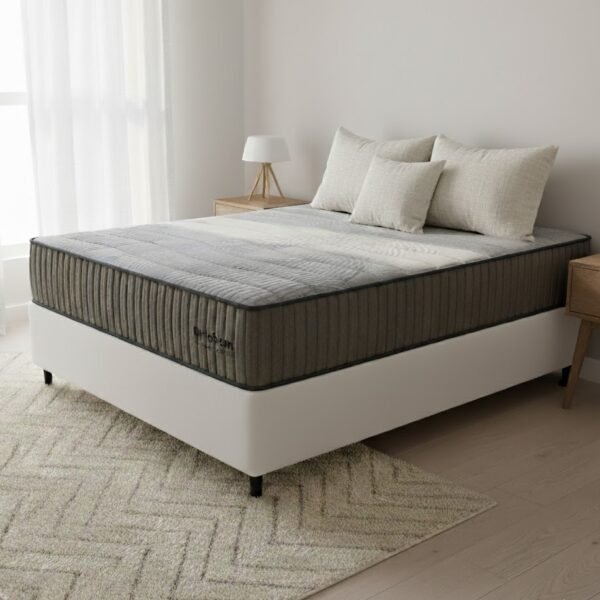 Colchão Casal Exclusive Foam 30 cm HR 33 + Base Simples Corino Branco – ORTOBOM + ALTO NÍVEL