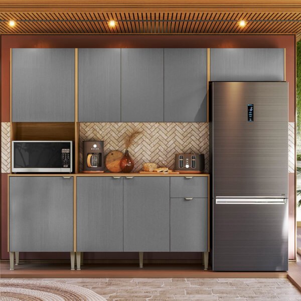 Cozinha Completa (com Balcão) Soul Freijó/Gris - KIT'S PARANÁ