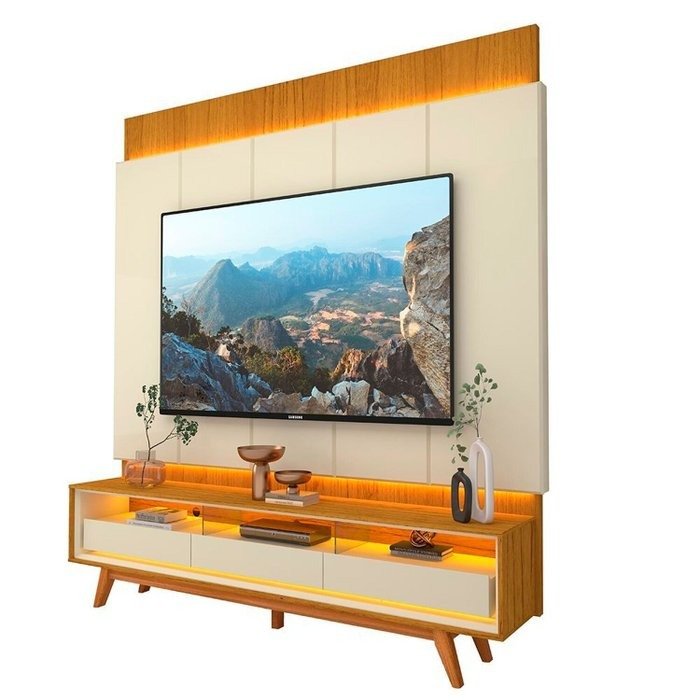 Painel até 85″ Magnífico + Rack Requinte 212 Naturale/Off White – GELIUS - Imagem 6