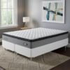 Colchão Queen Qatar 26 cm D28 Molas ensacadas + Base Simples Corino Branco – DESIGN COLCHÕES + ALTO NÍVEL
