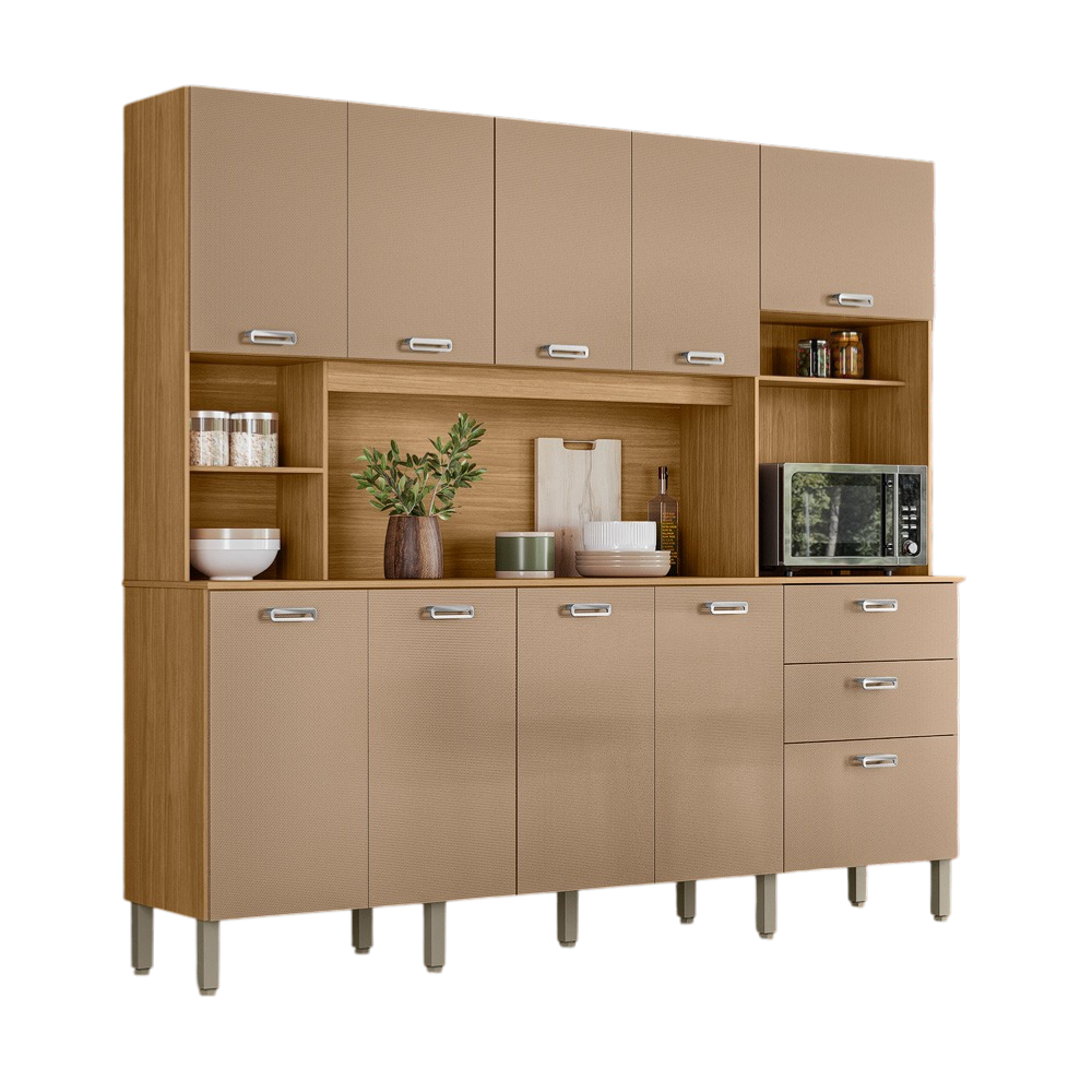 Kit Cozinha Intense 2,22 m Freijó/Vanilla - KIT'S PARANÁ - Imagem 8