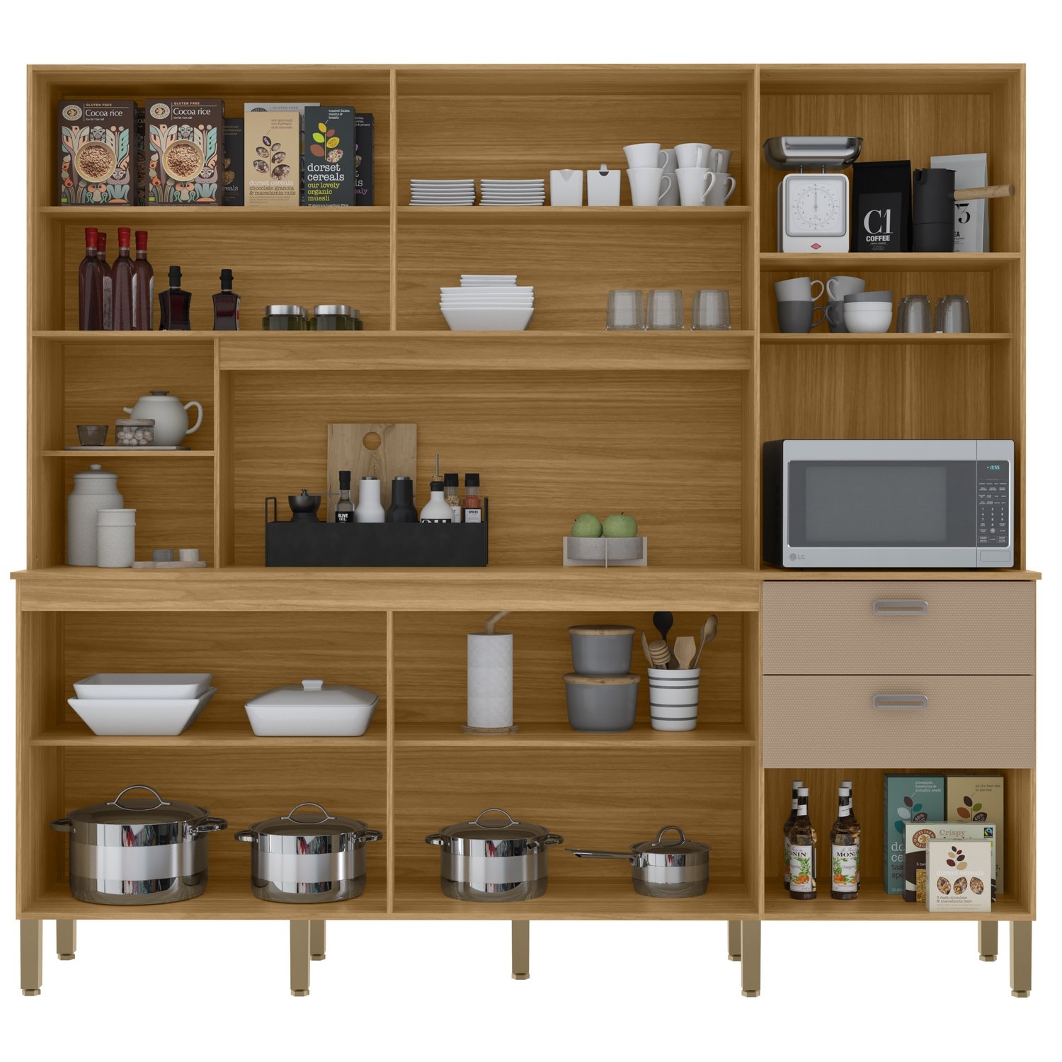 Kit Cozinha Intense 2,22 m Freijó/Vanilla - KIT'S PARANÁ - Imagem 2