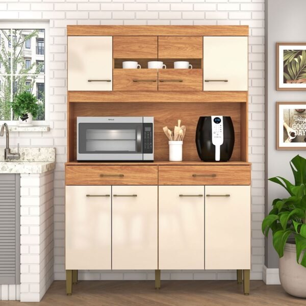 Kit Cozinha Laura K120 1,20 m Cinamomo/Off White - FELLICCI