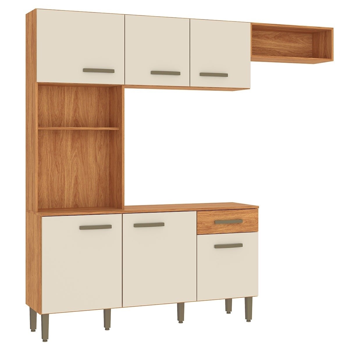 Cozinha Nina CN10 2,20 m Cinamomo/Off White - FELLICCI - Imagem 6