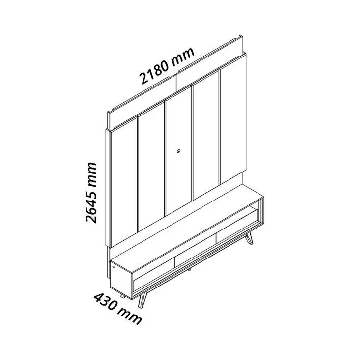 Painel até 85″ Magnífico + Rack Requinte 212 Naturale/Off White – GELIUS - Imagem 4