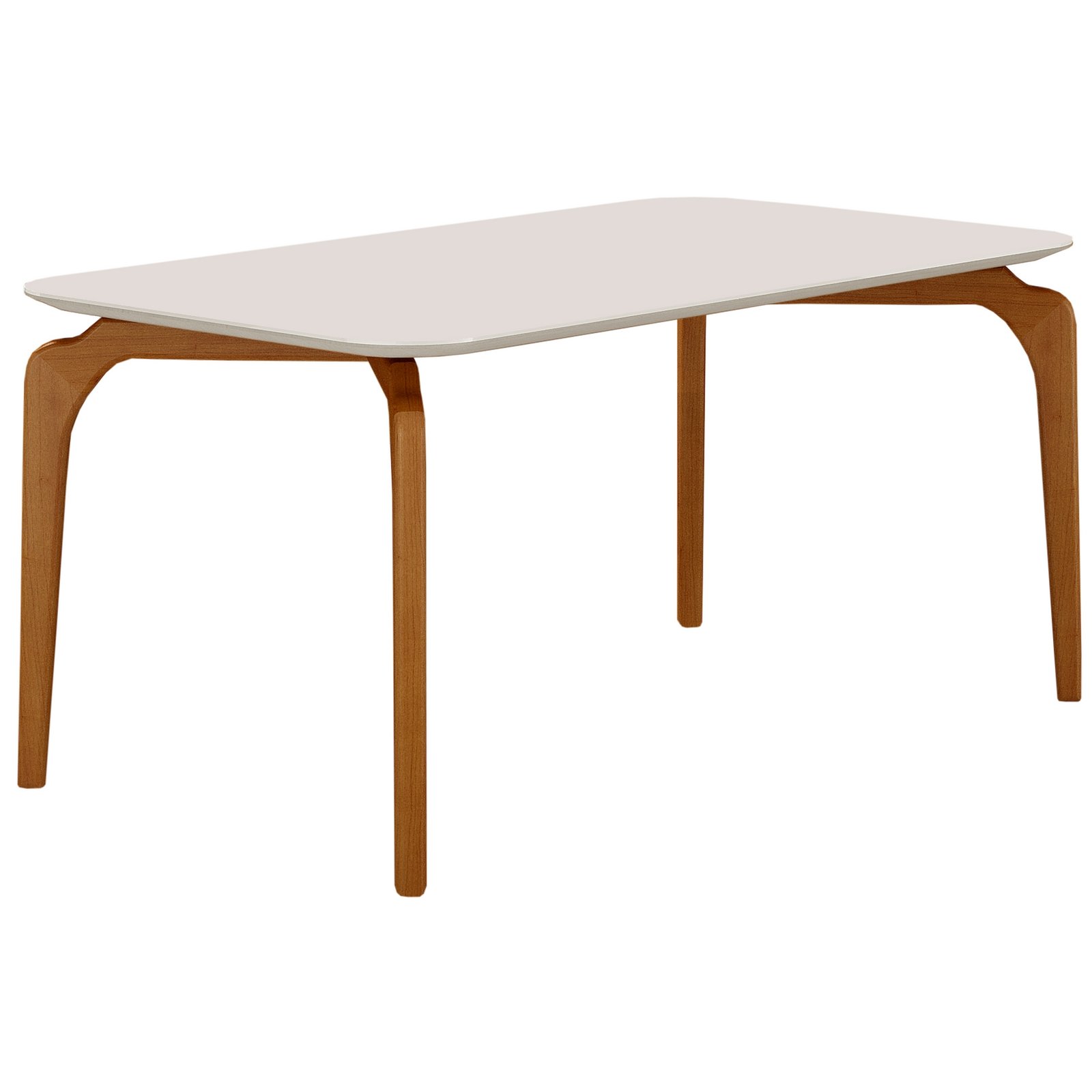 Mesa Capri 160 (C/Vidro) Cinamomo/Off White - MÓVEIS VALVERDE - Imagem 2