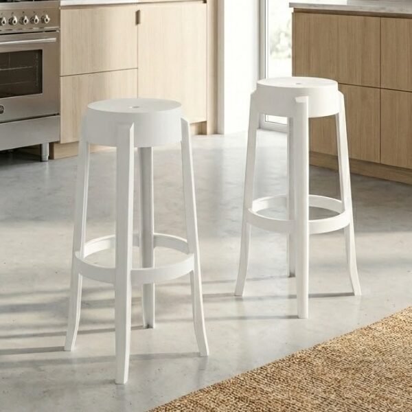 Kit 2 Banquetas Shine Plus Branco UZ8007-10 - KAPPESBERG