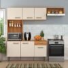 Cozinha Nina CN10 2,20 m Cinamomo/Off White - FELLICCI