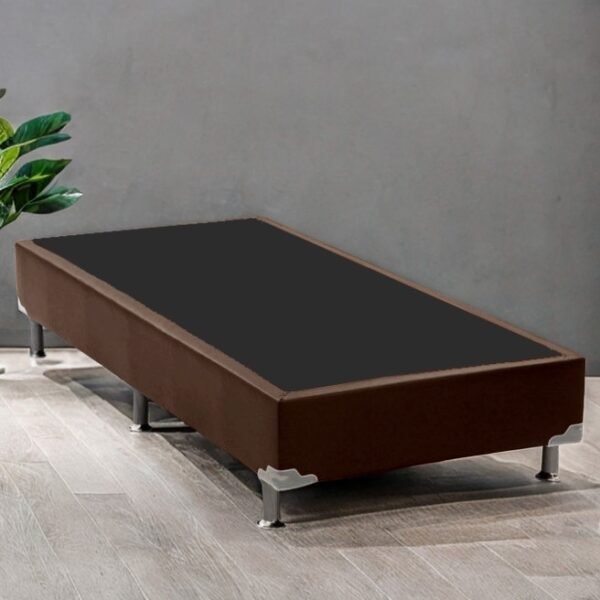 Base Box Solteiro Simples Corino Marrom - ALTO NIVEL CAMAS E COLCHOES