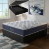 Colchão Casal Blue Sea 31 cm D28 Molas Ensacadas + Base Baú Corino Preto – ANJOS + ALTO NÍVEL