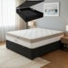 Colchão Casal King Best 28 cm D28 Molas Ensacadas + Base Baú Corino Preto – ANJOS + ALTO NÍVEL