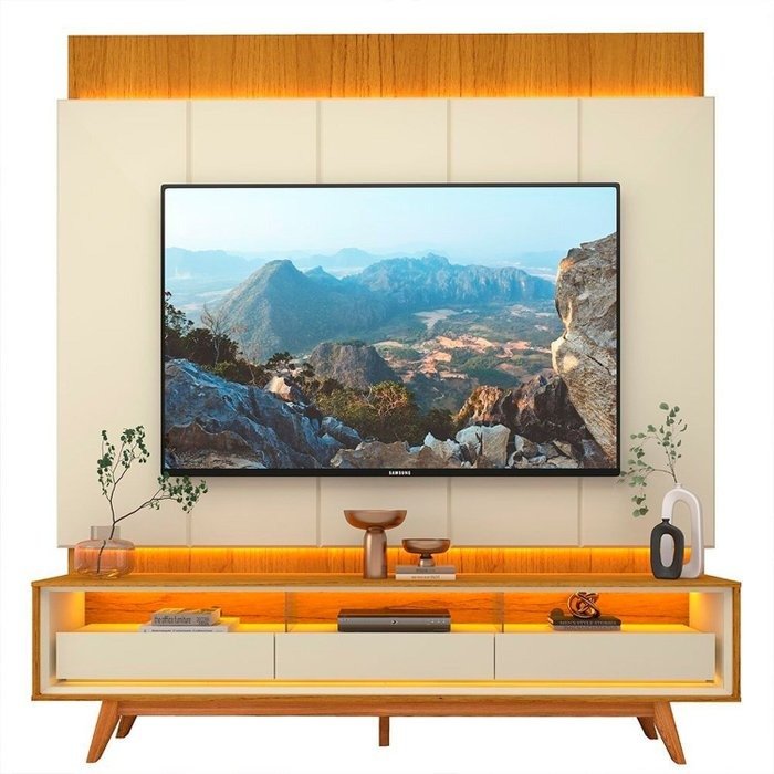 Painel até 85″ Magnífico + Rack Requinte 212 Naturale/Off White – GELIUS - Imagem 7