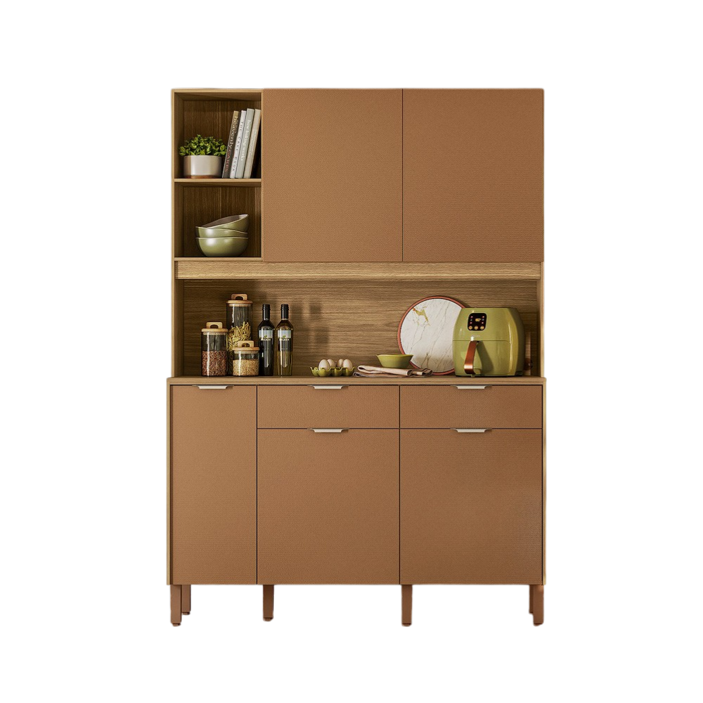 Kit Cozinha Flora 1,447 m Freijó/Caramelo - KIT'S PARANÁ - Imagem 4