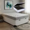 Colchão Casal Orthosono 18 cm D33 + Base Baú Corino Branco – ANJOS + ALTO NÍVEL