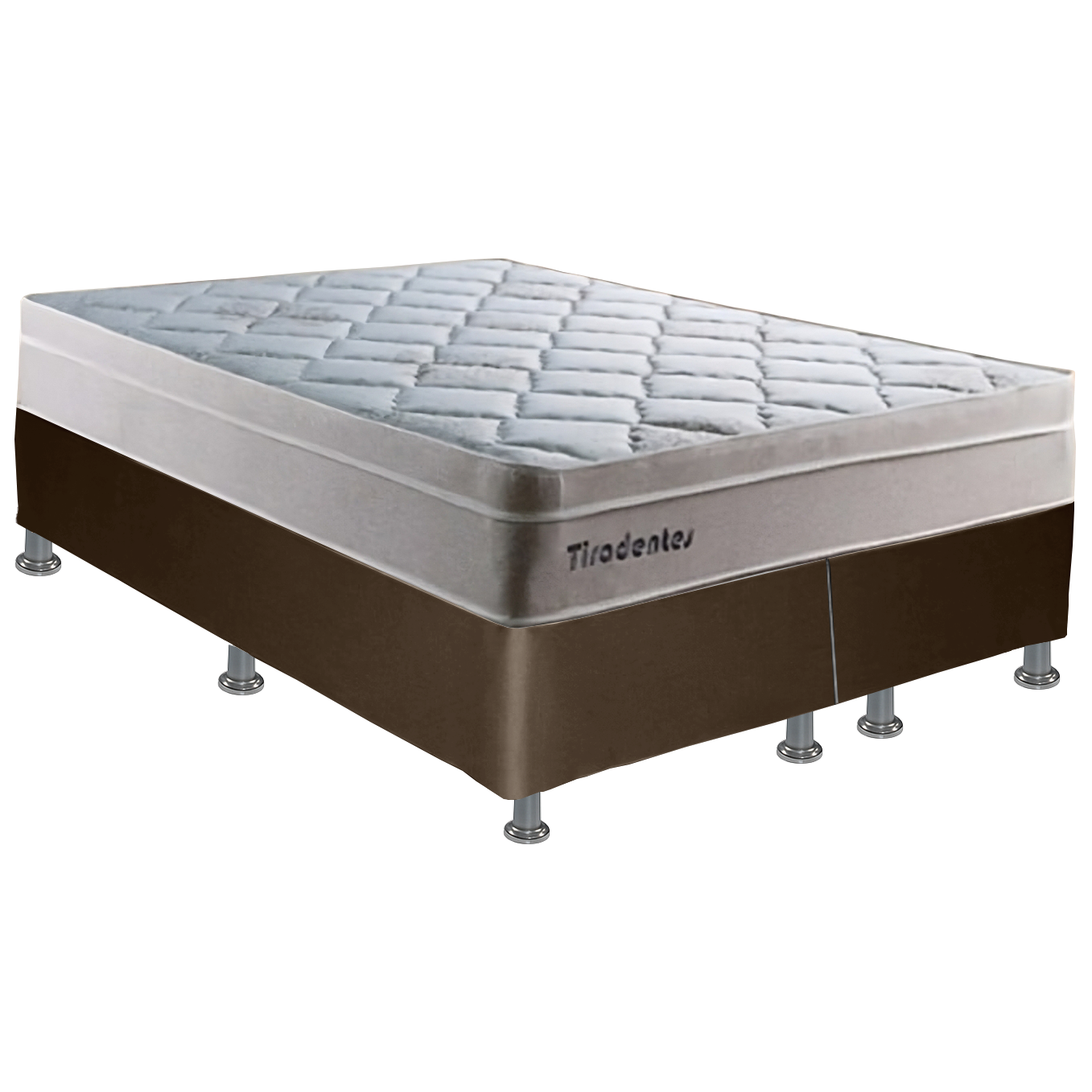 Colchão Queen Tiradentes 24 cm D28 Molas Ensacadas + Base Simples Corino Marrom – COLCHOMINAS + ALTO NÍVEL - Imagem 2