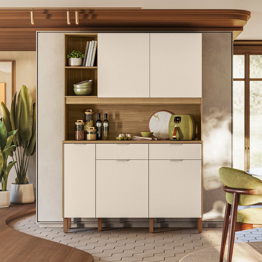 Kit Cozinha Flora 1,447 m Freijó/Soft - KIT'S PARANÁ