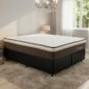 Colchão Queen Rondopremium Plus 32 cm D33 Molas Ensacadas + Base Simples Corino Preto – RONDOMÓVEIS + ALTO NÍVEL