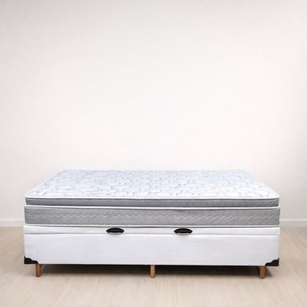 Colchão Solteiro Ortopédico Uberaba + Base Box Baú - COLCHOMINAS/BIOFLEX