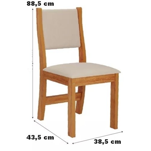 Mesa Anjo/Angel 90 Mel/Blonde/Off White com 4 Cadeiras Sol Linho Bronze - VIERO MÓVEIS - Imagem 3