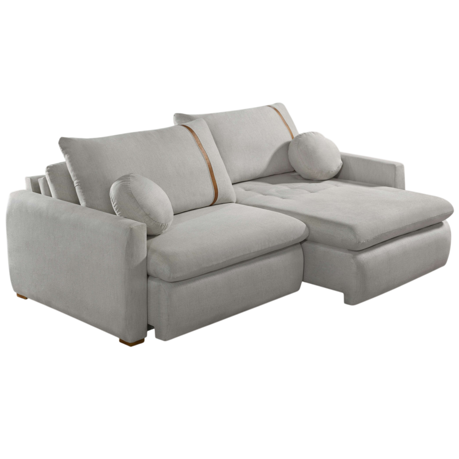 Sofá Cama Retrátil Lagoon 2,30 m Linho Cinza - CONFORT LAR ESTOFADOS - Imagem 6