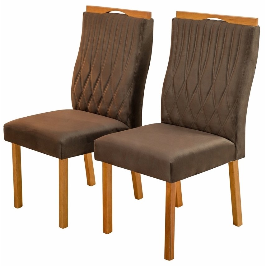 Kit 2 Cadeiras Gênova Mel/Veludo Marrom 509 – ART ASSENTOS - Imagem 2
