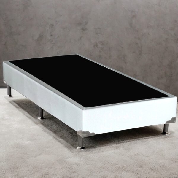Base Box Solteiro Simples Corino Branco - ALTO NÍVEL CAMAS E COLCHÕES