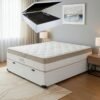 Colchão Casal King Best 28 cm D28 Molas Ensacadas + Base Baú Corino Branco – ANJOS + ALTO NÍVEL