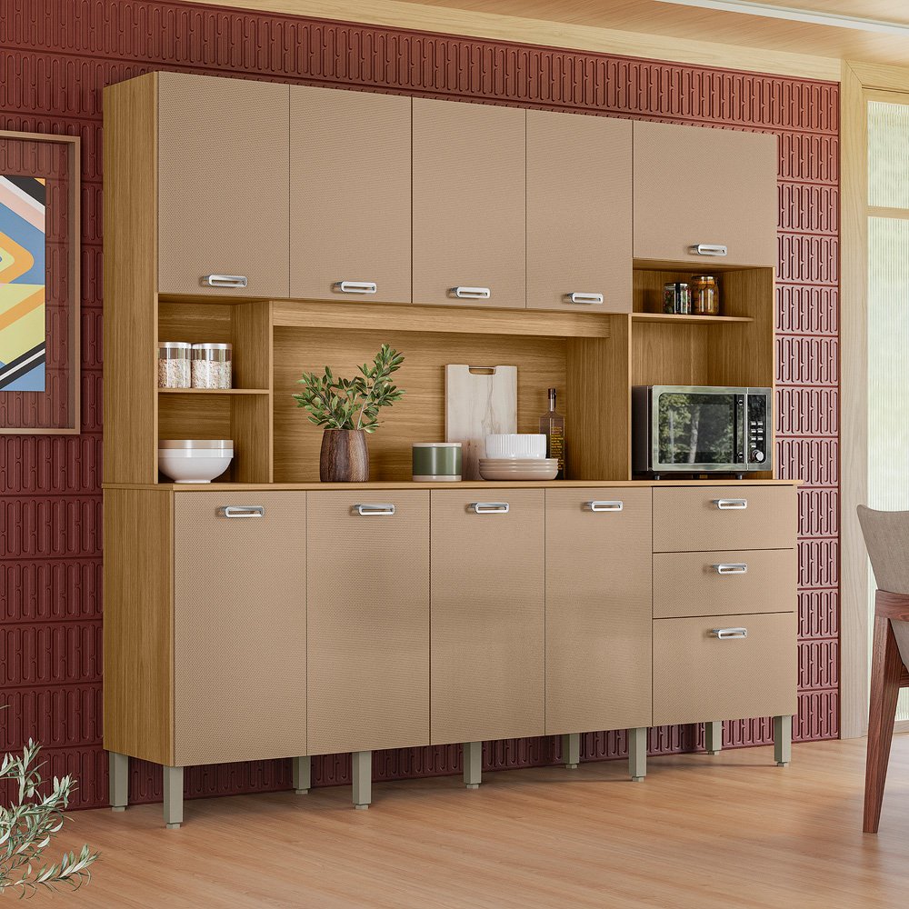 Kit Cozinha Intense 2,22 m Freijó/Vanilla - KIT'S PARANÁ