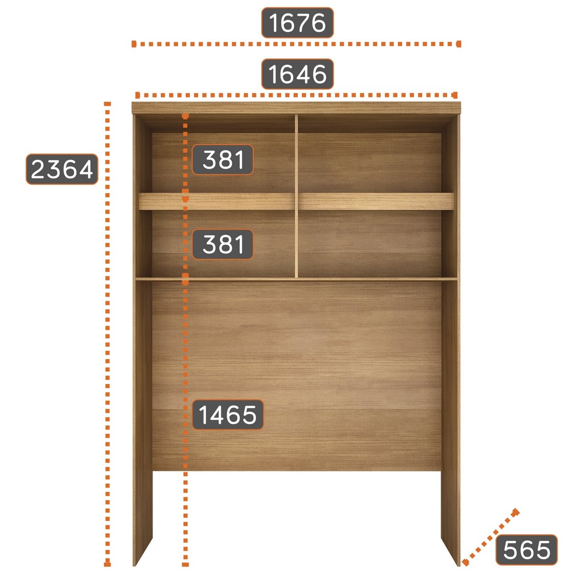 Modulado Casal/Queen 4 módulos Rizon (Módulos 2 Pts + Criado + Canto Oblíquo + Aéreo 1.67) Cumaru/Fendi – NOVO HORIZONTE - Imagem 6