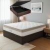 Colchão Casal King Best 28 cm D28 Molas Ensacadas + Base Baú Corino Marrom – ANJOS + BIOSTAR