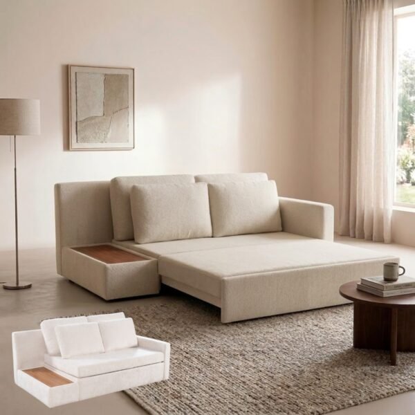 Sofá Cama Allure Ref.4003 2,02 m Linho Bege - GRALHA AZUL