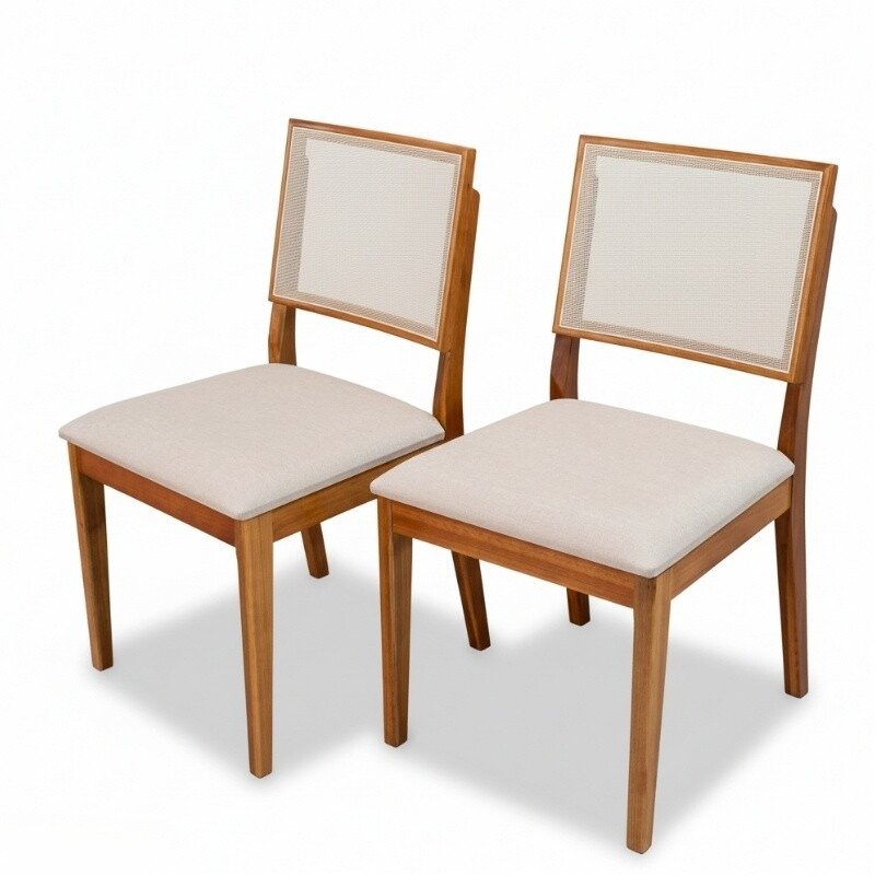 Kit 2 Cadeiras Dubai Mel/Linho Bege 614 - ART ASSENTOS - Imagem 3