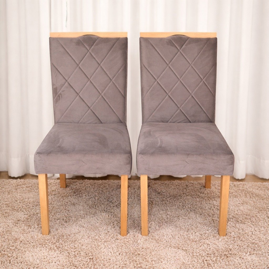 Kit 2 Cadeiras Califórnia Veludo Marrom 103 – WM DECOR