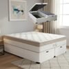 Colchão Queen King Best 28 cm D28 Molas Ensacadas + Base Baú Corino Branco – ANJOS + ALTO NÍVEL