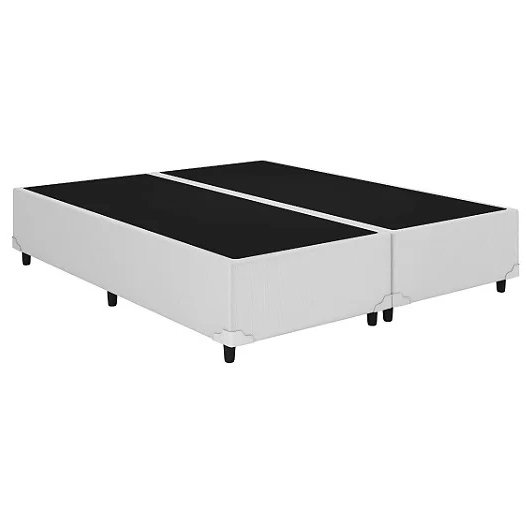 Base Box Queen Simples Corino Branco - BIOSTAR