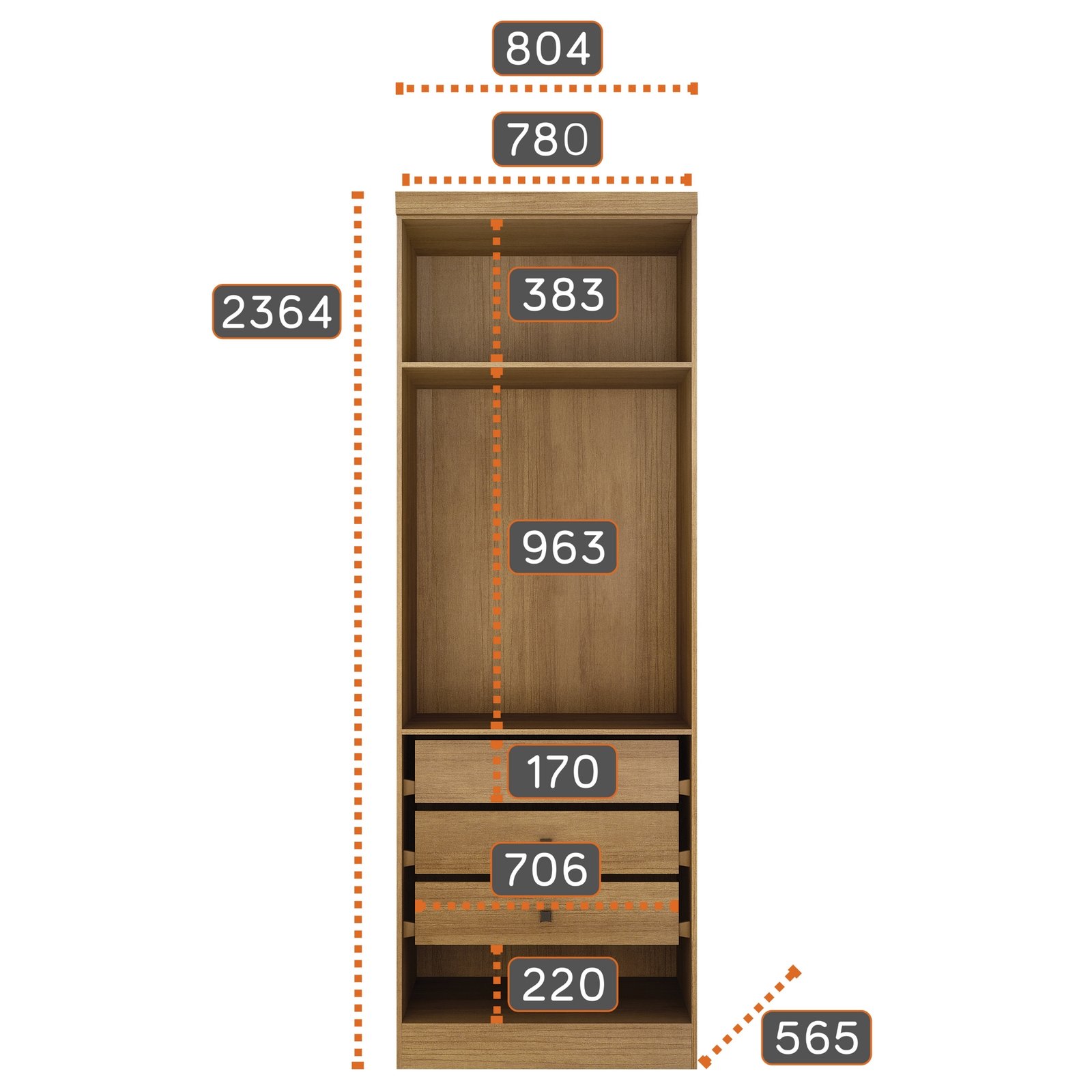 Modulado Casal/Queen 4 módulos Rizon (Módulos 2 Pts + Criado + Canto Oblíquo + Aéreo 1.67) Cumaru/Fendi – NOVO HORIZONTE - Imagem 3