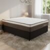 Colchão Casal Rondopremium 32 cm D33 Molas Ensacadas + Base Simples Corino Preto – RONDOMÓVEIS + ALTO NÍVEL