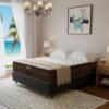 Colchão Casal Lisboa 24 cm D28 Molas Ensacadas + Base Simples Corino Preto – ECOTEC + ALTO NÍVEL