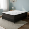 Colchão Casal Ravena 33 cm D26 Molas Ensacadas + Base Simples Corino Preto – UMAFLEX + ALTO NÍVEL