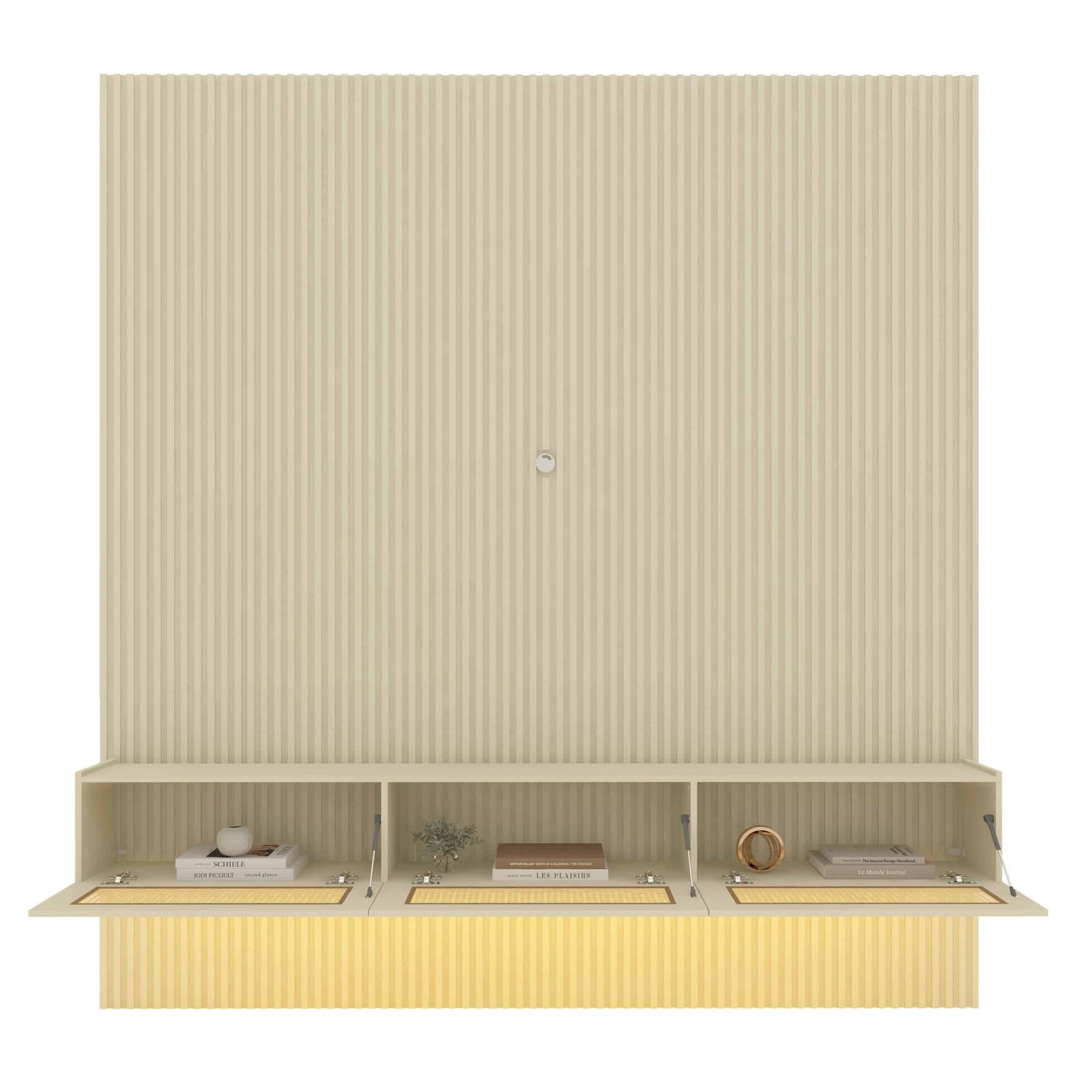Home Suspenso até 85" Supremo Ripado 218 Off White com Nicho Native Off White - GELIUS - Imagem 2