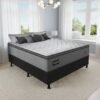 Colchão Casal Texas 29 cm D28 Molas Ensacadas + Base Simples Corino Preto – GAZIN + ALTO NÍVEL