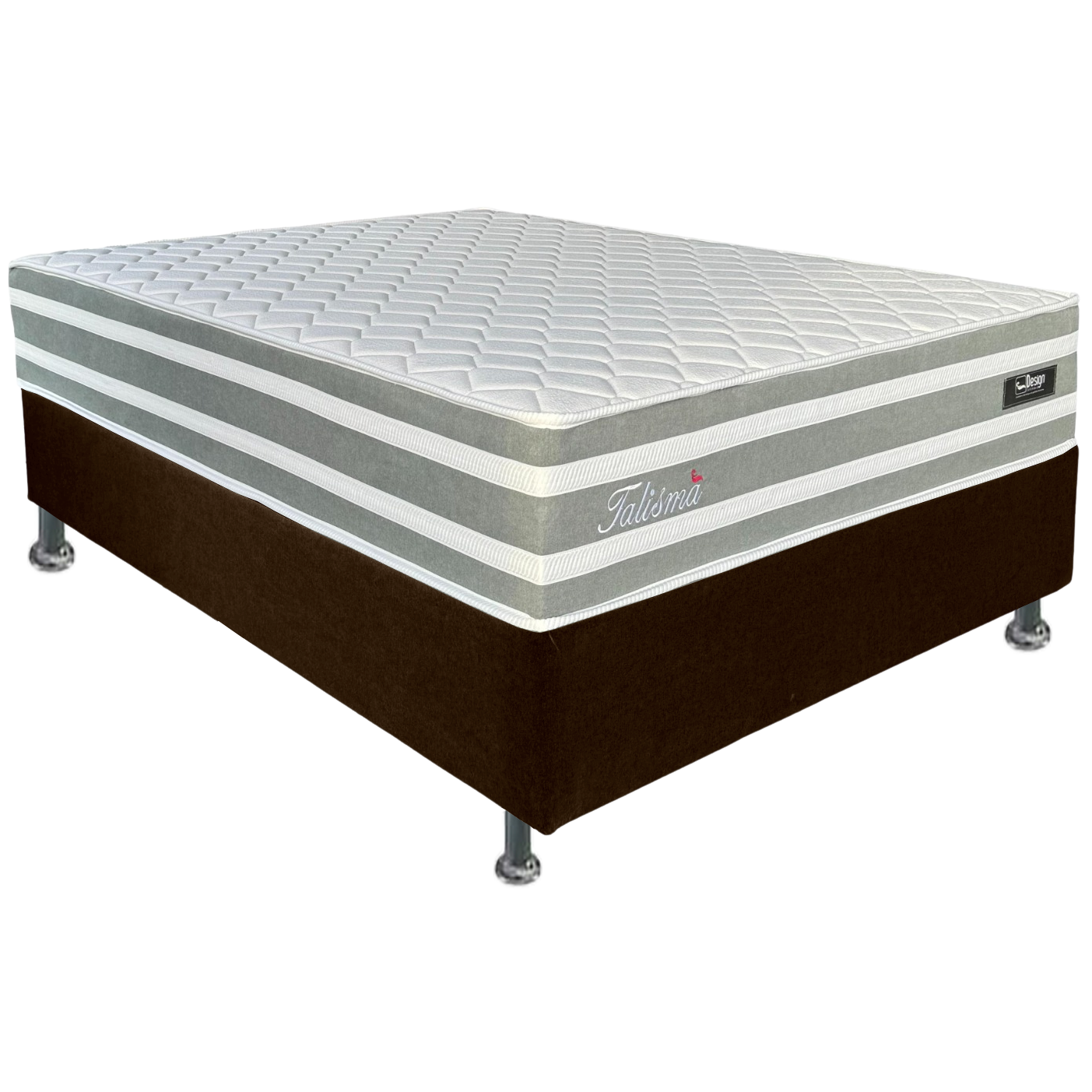 Colchão Casal Talismã 30 cm D28 Molas Ensacadas + Base Simples Corino Marrom – DESIGN + ALTO NÍVEL - Imagem 2