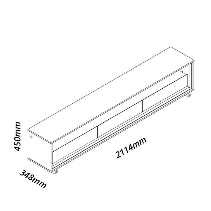 Rack até 75″ Requinte 212 (com Rodízios) Azul/Off White – GELIUS - Imagem 3