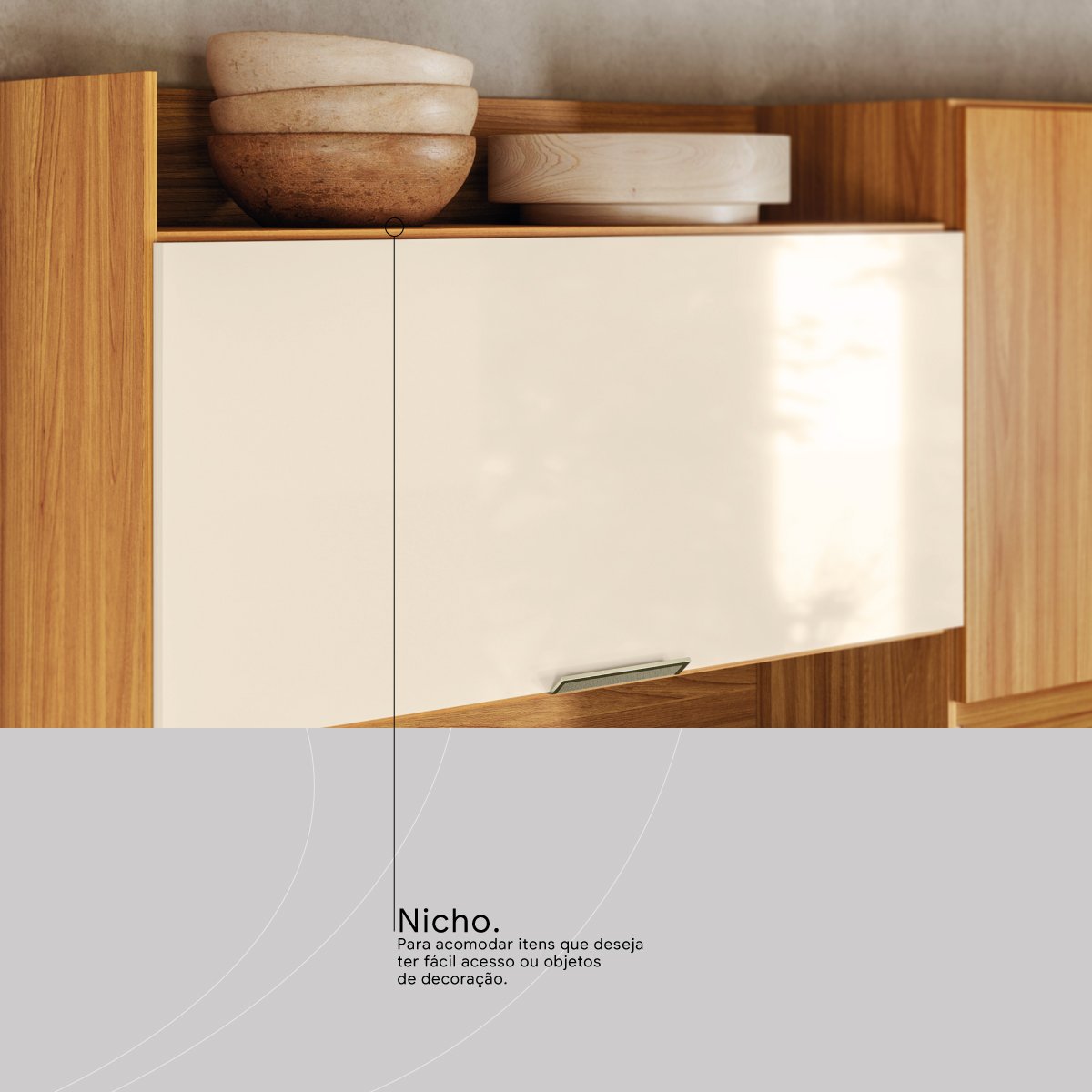 Kit Cozinha Pitaya 1,78 m Cinamon Touch/Off White - DEMÓBILE - Imagem 6