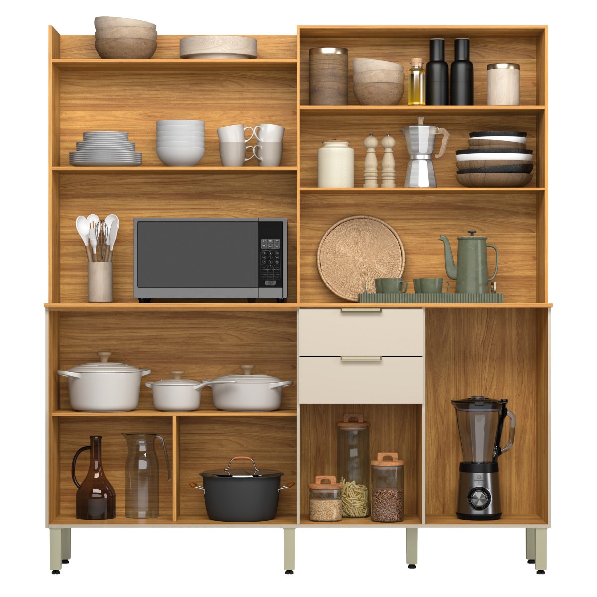 Kit Cozinha Pitaya 1,78 m Cinamon Touch/Off White - DEMÓBILE - Imagem 2