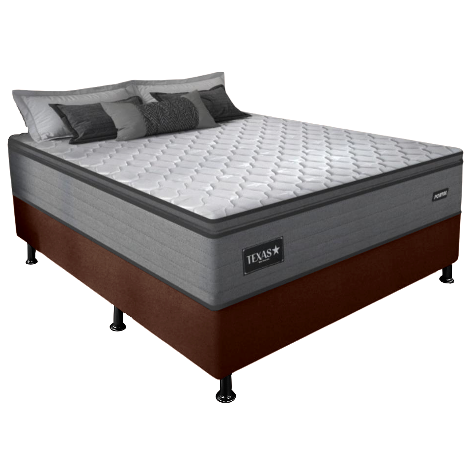 Colchão Casal Texas 29 cm D28 Molas Ensacadas + Base Simples Corino Marrom – GAZIN + ALTO NÍVEL - Imagem 5